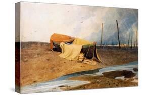 A Boat on the Beach-John Sell Cotman-Stretched Canvas