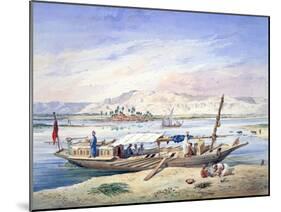 A Boat on the Nile, Egypt, 19th Century-Emile Prisse d'Avennes-Mounted Giclee Print