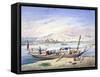 A Boat on the Nile, Egypt, 19th Century-Emile Prisse d'Avennes-Framed Stretched Canvas