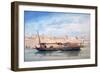 A Boat on the Nile, Luxor, Egypt, 19th Century-Emile Prisse d'Avennes-Framed Giclee Print