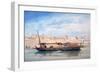 A Boat on the Nile, Luxor, Egypt, 19th Century-Emile Prisse d'Avennes-Framed Giclee Print