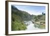 A Boat on the River Kwai with the Pow-Built Wampoo Viaduct Behind-Alex Robinson-Framed Photographic Print