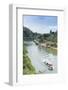 A Boat on the River Kwai with the Pow-Built Wampoo Viaduct Behind-Alex Robinson-Framed Photographic Print