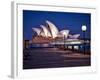 A Boat Passes by the Sydney Opera House, UNESCO World Heritage Site, During Blue Hour-Jim Nix-Framed Photographic Print