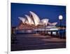 A Boat Passes by the Sydney Opera House, UNESCO World Heritage Site, During Blue Hour-Jim Nix-Framed Photographic Print