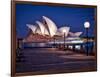 A Boat Passes by the Sydney Opera House, UNESCO World Heritage Site, During Blue Hour-Jim Nix-Framed Photographic Print