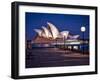 A Boat Passes by the Sydney Opera House, UNESCO World Heritage Site, During Blue Hour-Jim Nix-Framed Premium Photographic Print