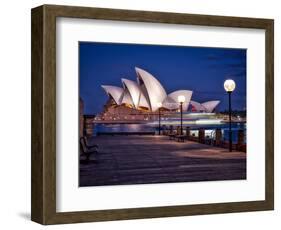 A Boat Passes by the Sydney Opera House, UNESCO World Heritage Site, During Blue Hour-Jim Nix-Framed Photographic Print