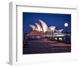 A Boat Passes by the Sydney Opera House, UNESCO World Heritage Site, During Blue Hour-Jim Nix-Framed Photographic Print