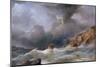 A Boat Sank on a Rocky Coast, with the Lifeboat Full of Survivors. Oil on Canvas by Samuel Walters-Samuel Walters-Mounted Giclee Print