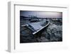 A Boat Sits on the Beach at Low Tide During Sunset in Sanur - Bali, Indonesia-Dan Holz-Framed Photographic Print
