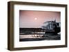 A Boat Sits on the Beach at Low Tide During Sunset in Sanur - Bali, Indonesia-Dan Holz-Framed Photographic Print