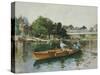 A Boating Party on the Thames at Cookham-Hector Caffieri-Stretched Canvas