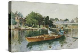 A Boating Party on the Thames at Cookham-Hector Caffieri-Stretched Canvas