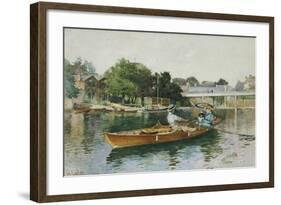 A Boating Party on the Thames at Cookham-Hector Caffieri-Framed Giclee Print