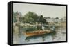 A Boating Party on the Thames at Cookham-Hector Caffieri-Framed Stretched Canvas