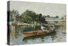 A Boating Party on the Thames at Cookham-Hector Caffieri-Stretched Canvas