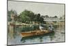 A Boating Party on the Thames at Cookham-Hector Caffieri-Mounted Giclee Print