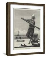 A Boatman on the Indus-null-Framed Giclee Print
