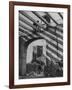 A Bomb Damaged Building and Reconstruction-null-Framed Photographic Print