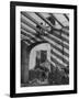 A Bomb Damaged Building and Reconstruction-null-Framed Photographic Print