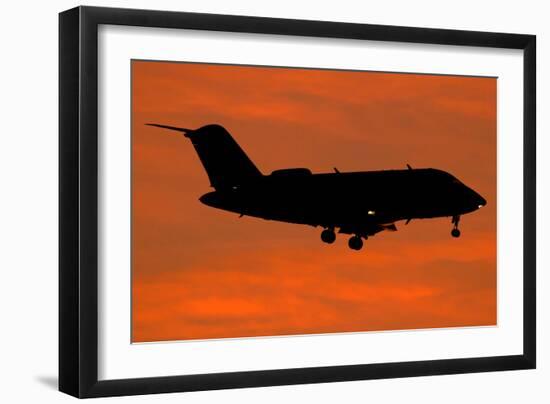 A Bombardier Challenger Cl-600 Private Jet in Flight over Italy-null-Framed Photographic Print