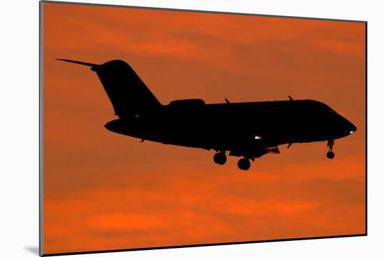 A Bombardier Challenger Cl-600 Private Jet in Flight over Italy-null-Mounted Photographic Print