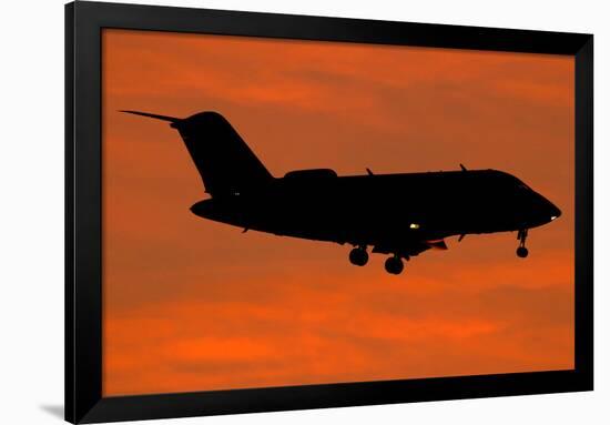 A Bombardier Challenger Cl-600 Private Jet in Flight over Italy-null-Framed Photographic Print