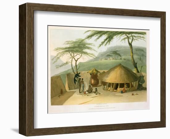 A Boosh-Wannah Hut Plate 7 from "African Scenery and Animals"-Samuel Daniell-Framed Giclee Print