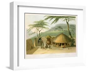 A Boosh-Wannah Hut Plate 7 from "African Scenery and Animals"-Samuel Daniell-Framed Giclee Print