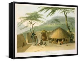 A Boosh-Wannah Hut Plate 7 from "African Scenery and Animals"-Samuel Daniell-Framed Stretched Canvas