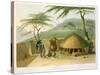 A Boosh-Wannah Hut Plate 7 from "African Scenery and Animals"-Samuel Daniell-Stretched Canvas