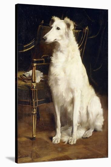 A Borzoi by a Chair-St. George Hare-Stretched Canvas