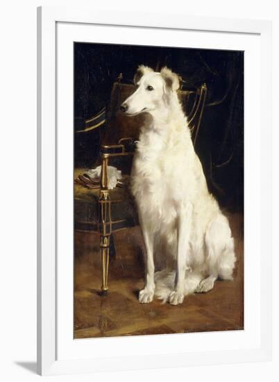 A Borzoi by a Chair-St. George Hare-Framed Giclee Print