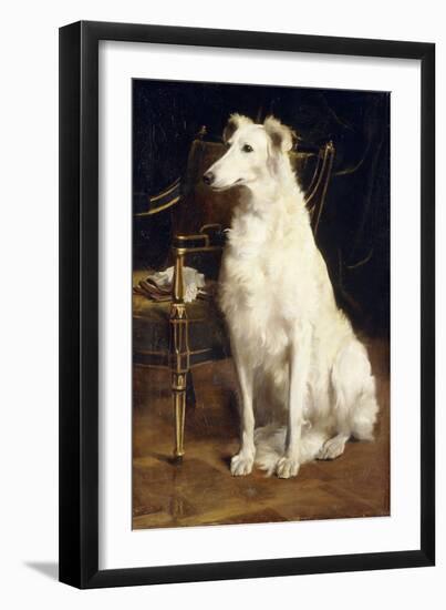 A Borzoi by a Chair-St. George Hare-Framed Premium Giclee Print