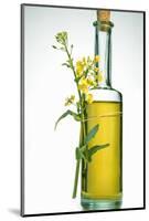 A Bottle of Rapeseed Oil with Flowers-Bodo A^ Schieren-Mounted Photographic Print