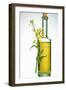A Bottle of Rapeseed Oil with Flowers-Bodo A^ Schieren-Framed Photographic Print