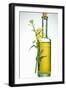 A Bottle of Rapeseed Oil with Flowers-Bodo A^ Schieren-Framed Photographic Print