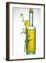 A Bottle of Rapeseed Oil with Flowers-Bodo A^ Schieren-Framed Photographic Print