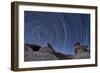 A Boulder Outcropping and Star Trails in Anza Borrego Desert State Park, California-null-Framed Photographic Print