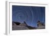 A Boulder Outcropping and Star Trails in Anza Borrego Desert State Park, California-null-Framed Photographic Print