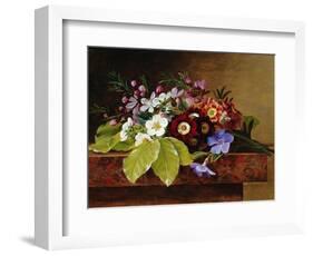 A Bouquet of Apple and Cherry Blossoms, and Primula-Johan Laurentz Jensen-Framed Giclee Print