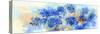 A Bouquet of Blue Flowers, Hydrangeas Watercolor Illustration. Autumn Flowers-Eglelip-Stretched Canvas