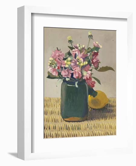 A Bouquet OF Flowers and a Lemon, 1924-Félix Vallotton-Framed Giclee Print