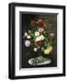 A Bouquet of Roses in a Glass Vase by Wild Flowers on a Marble Table-Otto Didrik Ottesen-Framed Premium Giclee Print