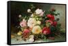 A Bouquet of Roses-Eugene Henri Cauchois-Framed Stretched Canvas