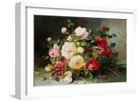 A Bouquet of Roses-Eugene Henri Cauchois-Framed Giclee Print