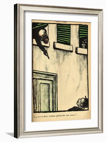 A Bourgeois Fires from His Window on a Passerby, from 'Crimes and Punishments'-Félix Vallotton-Framed Giclee Print
