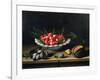 A Bowl of Cherries with Plums and a Melon, 1635 (Oil on Panel)-Louise Moillon-Framed Giclee Print