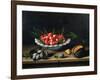 A Bowl of Cherries with Plums and a Melon, 1635 (Oil on Panel)-Louise Moillon-Framed Giclee Print